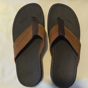 FitFlop Tan and Brown Flip Flops